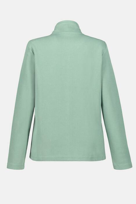 Sweatjacke, Teilungsnähte, Stehkragen, Bindeband