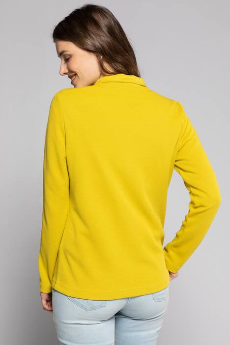 Sweatjacke, Teilungsnähte, Stehkragen, Bindeband