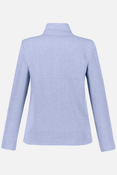 Sweatjacke, Teilungsnähte, Stehkragen, Bindeband