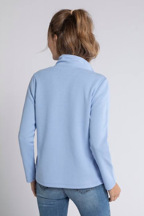 Sweatjacke, Teilungsnähte, Stehkragen, Bindeband