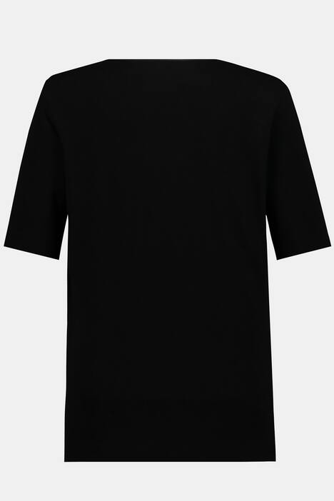 Basic-Shirt, Halbarm, elastischer Jersey