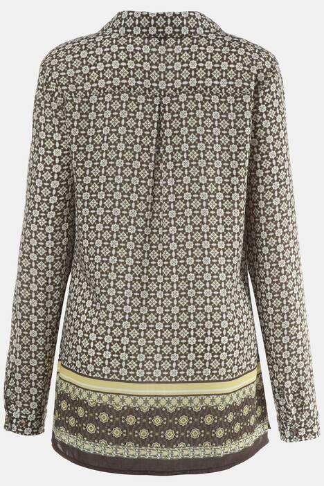 Bluse, Minimalmuster mit Mustermix am Saum, Viskosequalität