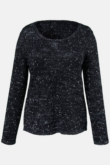 Pullover, Strick, silberner Metallic- Effekt