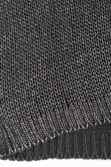 Pullover, U-Boot-Ausschnitt, Silberdruck, Strick