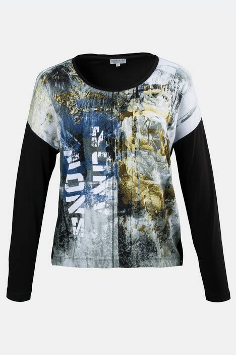 Shirt, 2-in-1-Look, weite Schultern, Elasthan