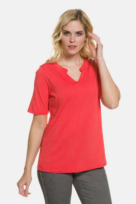 Shirt, lässiger Tunika-Ausschnitt, Halbarm