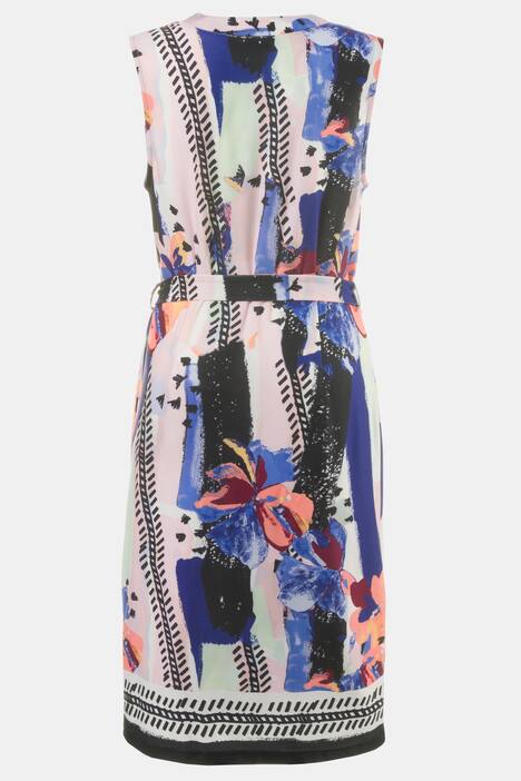 Kleid, Wickeloptik, moderner Druck rundherum
