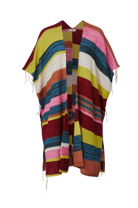 Poncho, oversized, Fransen