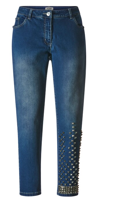 7/8-Jeans, Slim Fit, Ziernieten auf dem linken Bein, 5-Pocket