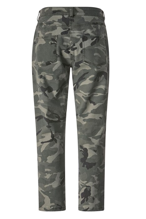 3/4-broek, comfortabele fit, camouflage, destroyed effecten, patches