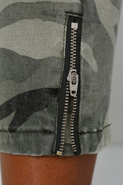 3/4-broek, comfortabele fit, camouflage, destroyed effecten, patches