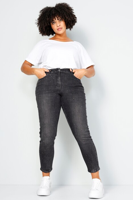 Jean 7/8 coupe Slim Fit à 5 poches avec strass