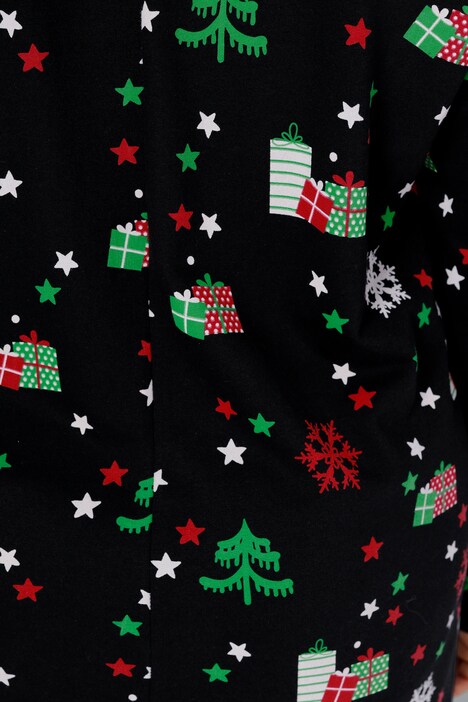 Combinaison en molleton avec motif de Noël, avec capuche, zip et manches longues