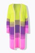 Cardigan à manches longues, maille fine avec larges rayures « colour block », coupe ouverte