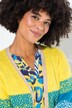 Cardigan à manches longues, maille fine avec larges rayures « colour block », coupe ouverte