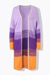 Cardigan aperto in maglia fine con righe e maniche lunghe