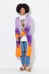 Cardigan aperto in maglia fine con righe e maniche lunghe
