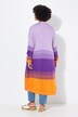 Cardigan aperto in maglia fine con righe e maniche lunghe
