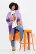 Cardigan aperto in maglia fine con righe e maniche lunghe