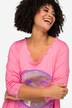 Longshirt, smiley, ronde hals, lange mouwen, afgeronde zoom
