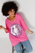 Longshirt, smiley, ronde hals, lange mouwen, afgeronde zoom