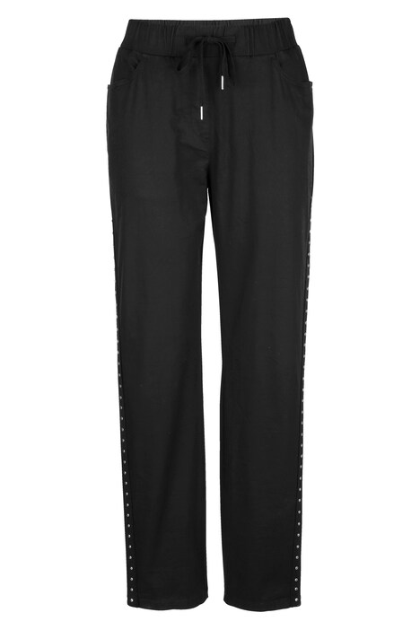 Hose, Straight Fit, Ziernieten-Band, Elastikbund