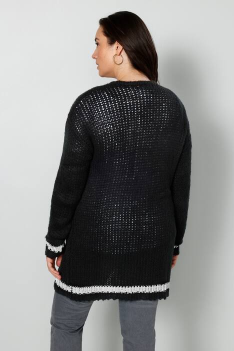 Cardigan coupe ouverte avec bords rayés