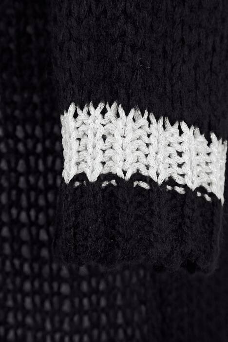 Cardigan coupe ouverte avec bords rayés