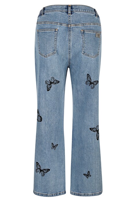 Jean 7/8 coupe Straight Fit à 5 poches, papillons
