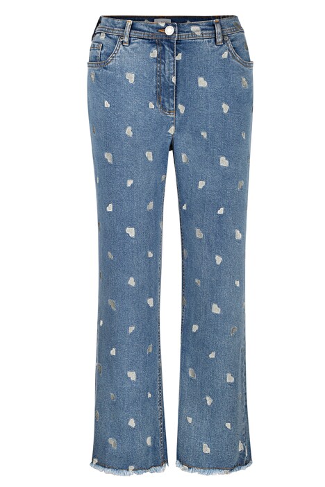 7/8-Jeans, Slim Fit, Herzen-Stickerei, 5-Pocket