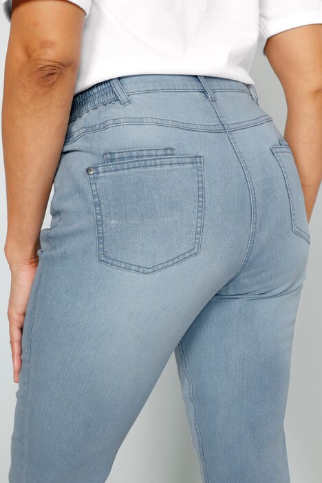 Jean 7/8 coupe Slim Fit à 5 poches avec strass sur l'ourlet