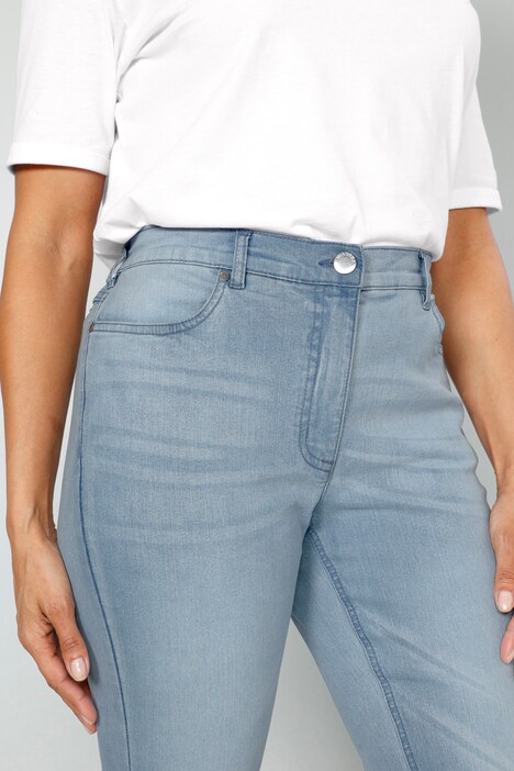 Jean 7/8 coupe Slim Fit à 5 poches avec strass sur l'ourlet