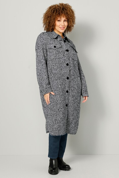 Long-Hemdjacke, Hemdkragen, Langarm