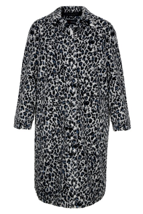 Long-Hemdjacke, Teddyfleece, Leomuster