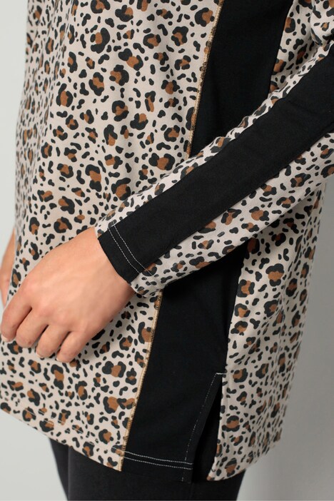 Longline Long Sleeve Leopard Print Tee