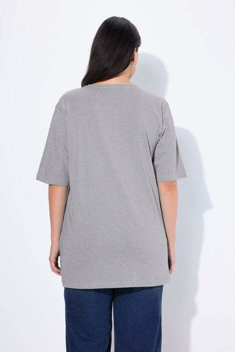 T-shirt, V-hals, relaxed, halve mouwen