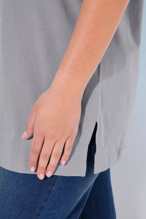T-shirt, V-hals, relaxed, halve mouwen