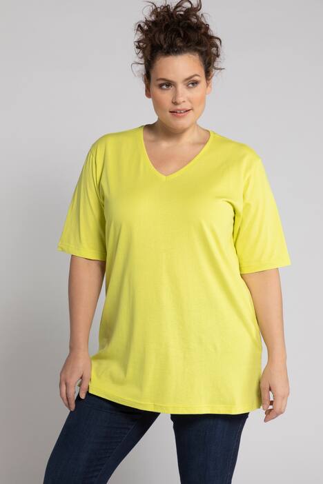 Relaxed Basic V-Neck Short Sleeve Cotton Tee