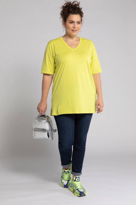 Relaxed Basic V-Neck Short Sleeve Cotton Tee