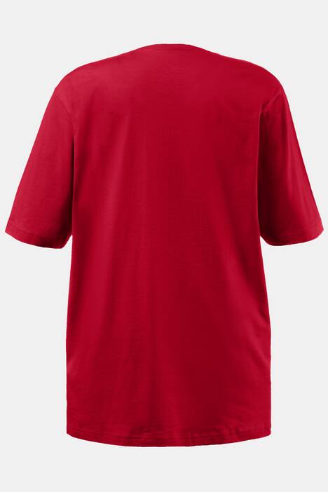 basic topp, v-ringad, relaxed fit, halv ärm, bomull