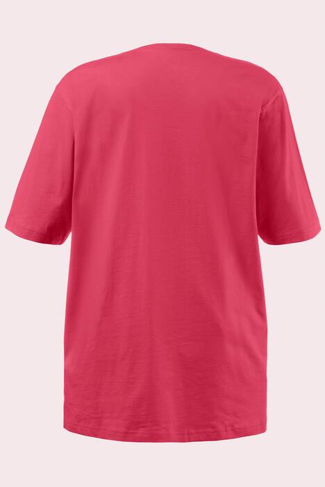 basic topp, v-ringad, relaxed fit, halv ärm, bomull