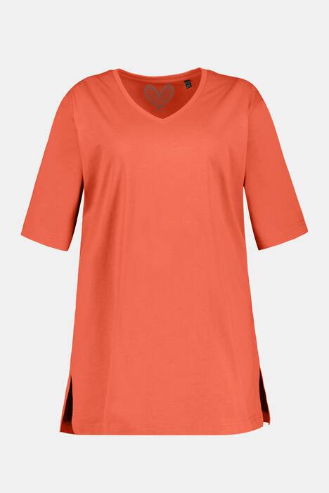 Relaxed Basic V-Neck Short Sleeve Cotton Tee