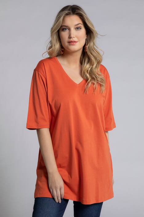 Relaxed Basic V-Neck Short Sleeve Cotton Tee