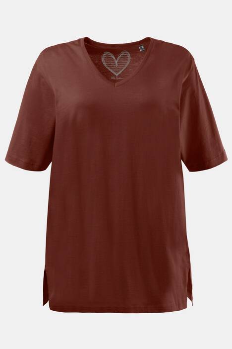 Relaxed Basic V-Neck Short Sleeve Cotton Tee