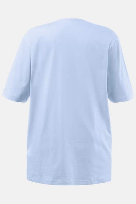 basic topp, v-ringad, relaxed fit, halv ärm, bomull