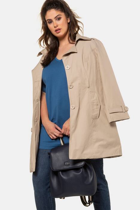 basic topp, v-ringad, relaxed fit, halv ärm, bomull