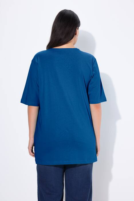T-shirt, V-hals, relaxed, korte mouw