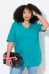 T-shirt, V-hals, relaxed, korte mouw