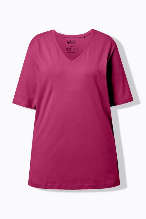 T-shirt, V-hals, relaxed, korte mouw