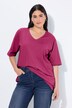 T-shirt, V-hals, relaxed, korte mouw
